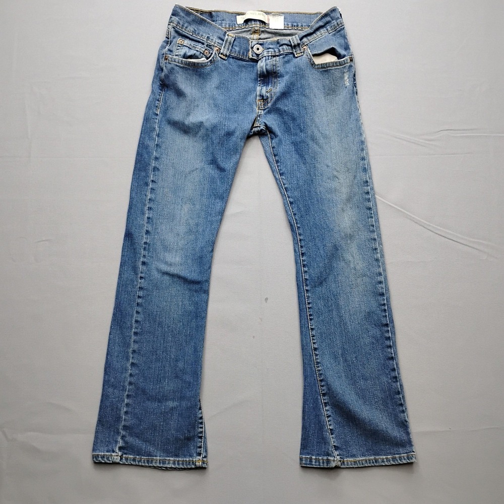 Levis Slouch Flare Jeans Womens 11 M Blue Denim Low Rise 527 Flap Pocket 32x30